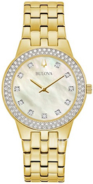 Bulova Crystal Vit/Gulguldtonat stål Ø30 mm 98X124