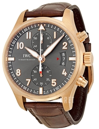 IWC Pilots Spitfire Chronograph Grå/Läder Ø43 mm IW387803